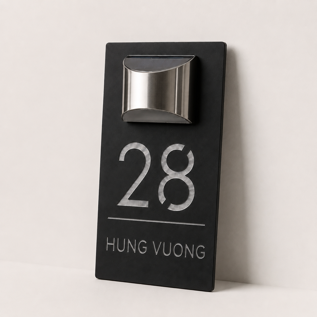 Biển Số Nhà Hiện Đại Năng Lượng Mặt Trời (FreeShip)