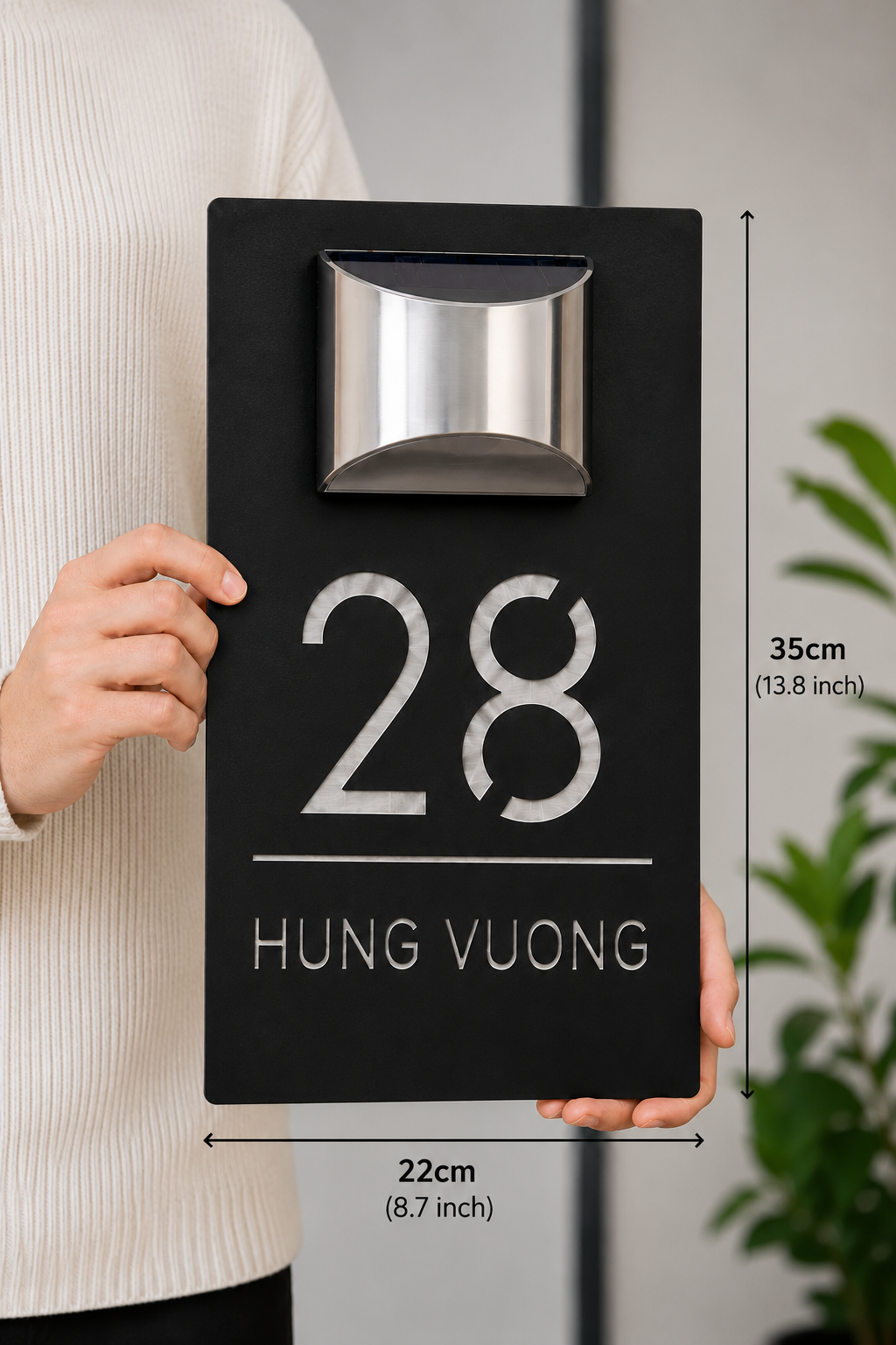 Biển Số Nhà Hiện Đại Năng Lượng Mặt Trời (FreeShip)